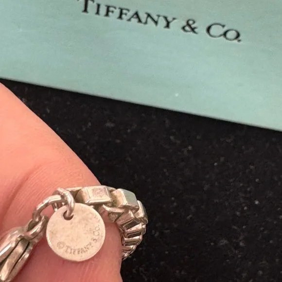 2000s Tiffany and Co Sterling Silver Venetian Box Chain Link Necklace 18 Chain